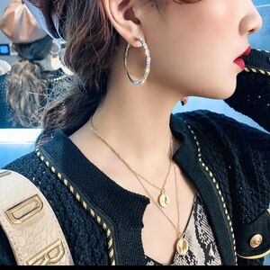 New silver hoop earrings